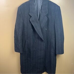 Men's Petrocelli 46R Grey Trench Coat Merino Wool Lambswool Blend